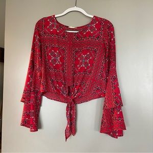 Paisley, Altered State, size M, flair sleeve, knotted crop